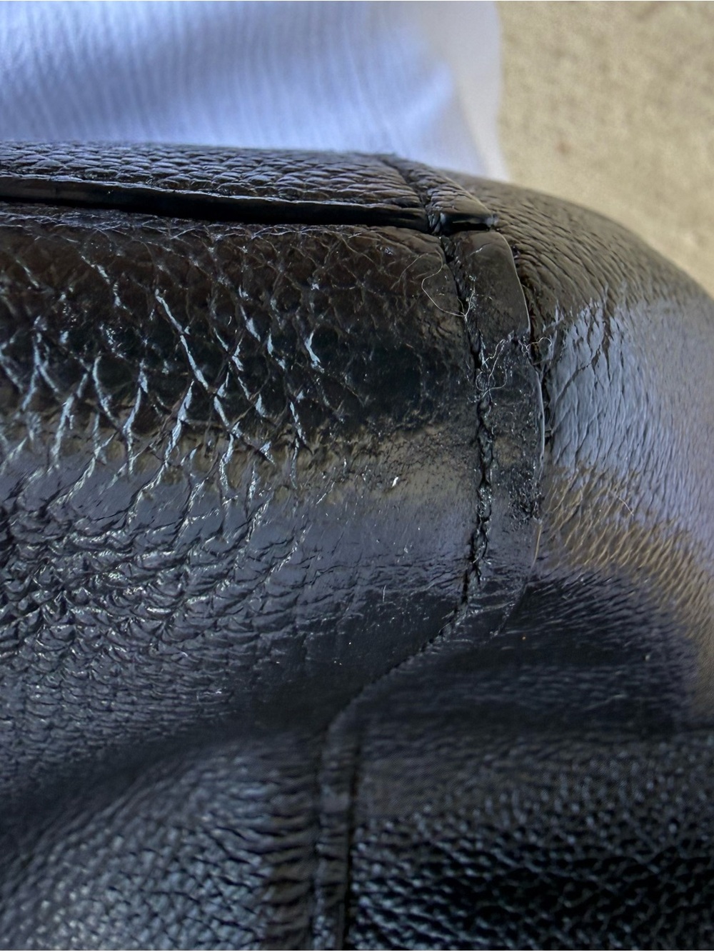 Coach Black Pebbled Leather Tote with Gold Chain Straps - Picture 9 of 16